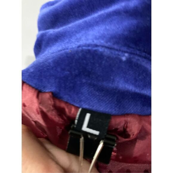 Large, Franky Max unique, unisex blue velour, cross embroidered blazer/jacket. - Picture 11 of 14